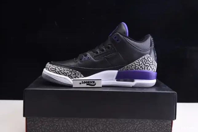 1st Kicks Court 3 Black Jordan Air Purple Retro CT8532-050 0520